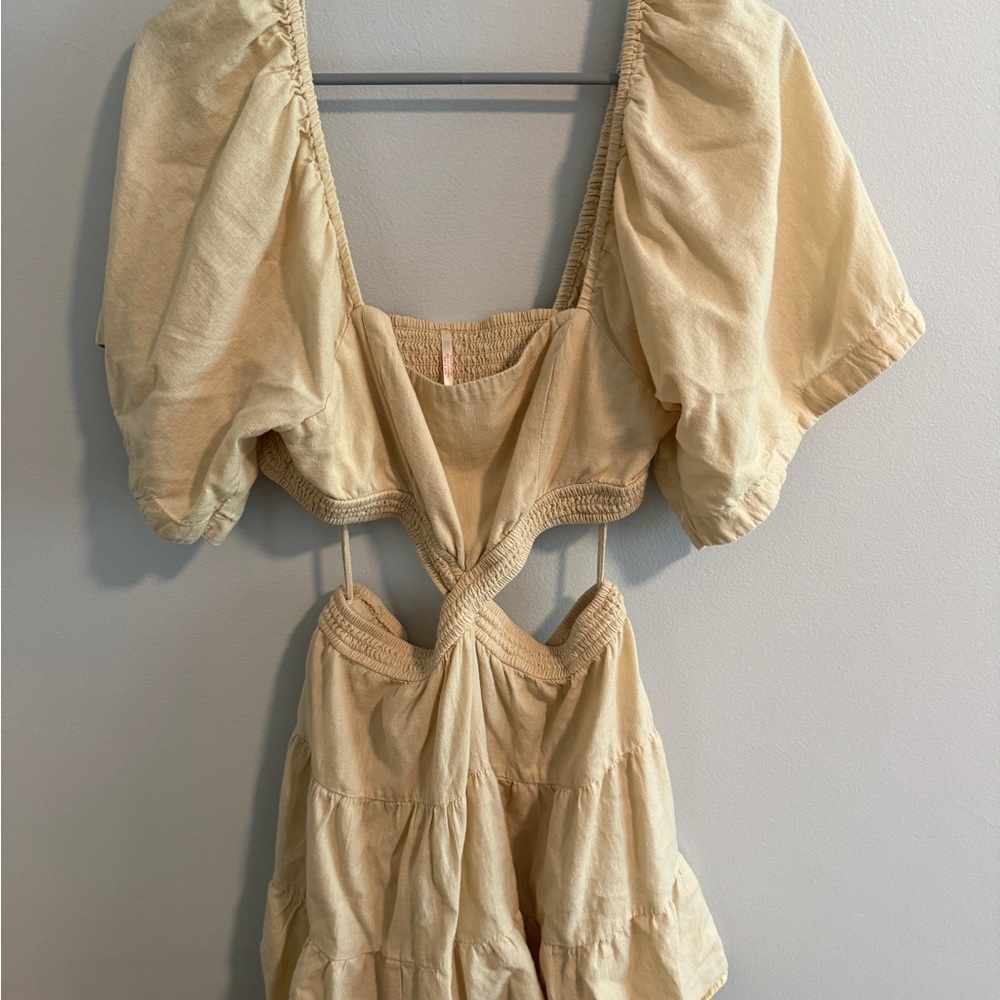 Free People Cream Mini Dress